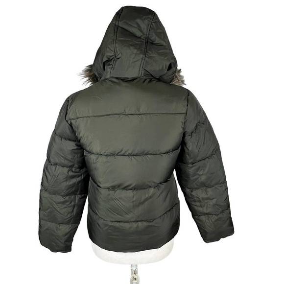 ROTHSCHILD HEAVYWEIGHT PUFFER JACKET WITH FAUX FUR HOOD GREEN NWT GIRLS LARGE 14 - Picture 5 of 12